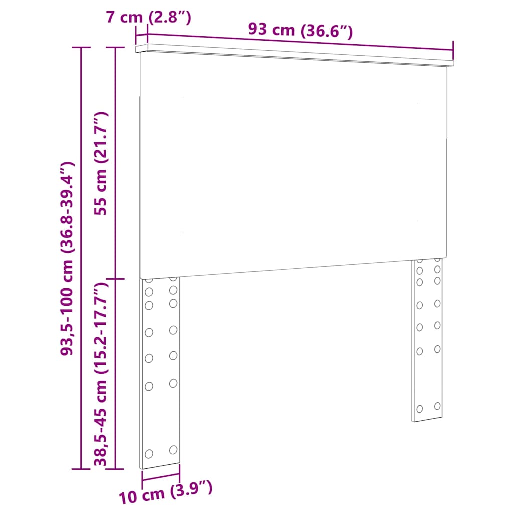 vidaXL Κεφαλάρι με κεφαλάρι Artisan Oak 90 cm Επεξεργασμένο ξύλο