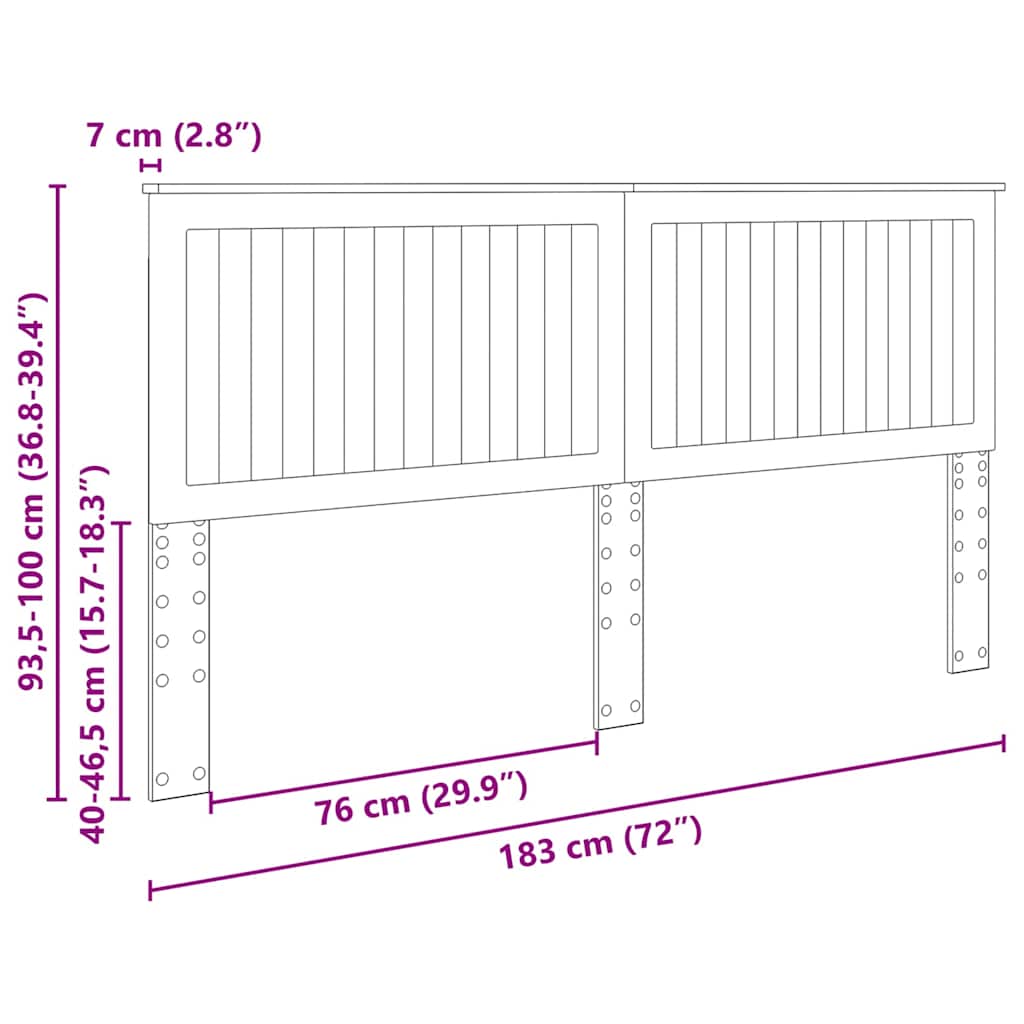 vidaXL Κεφαλάρι με κεφαλάρι Παλιό Ξύλο 180 cm Επεξεργασμένο ξύλο