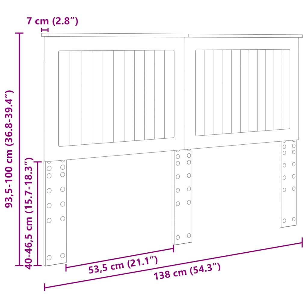 vidaXL Κεφαλάρι με κεφαλάρι Λαμπερό Λευκό 135 cm Επεξεργασμένο ξύλο
