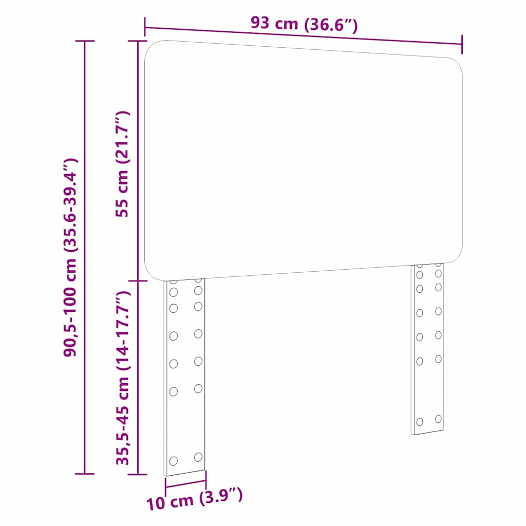 vidaXL Κεφαλάρι με κεφαλάρι Λευκό 90 cm Επεξεργασμένο ξύλο