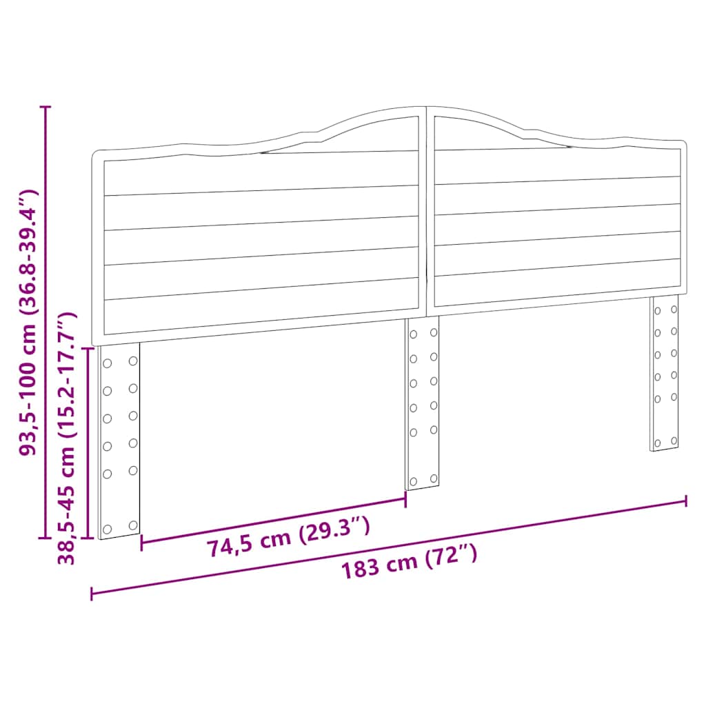 vidaXL Κεφαλάρι με κεφαλάρι Σκυρόδεμα Γκρι 180 cm Επεξεργασμένο ξύλο