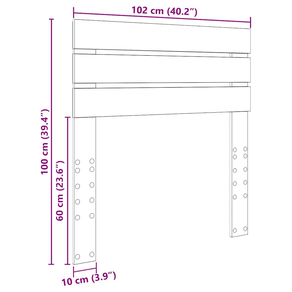 vidaXL Κεφαλάρι με κεφαλάρι Σκυρόδεμα Γκρι 100 cm Επεξεργασμένο ξύλο