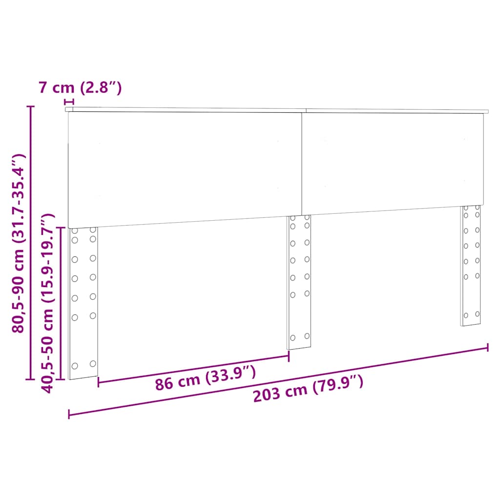vidaXL Κεφαλάρι με κεφαλάρι Παλιό Ξύλο 200 cm Επεξεργασμένο ξύλο