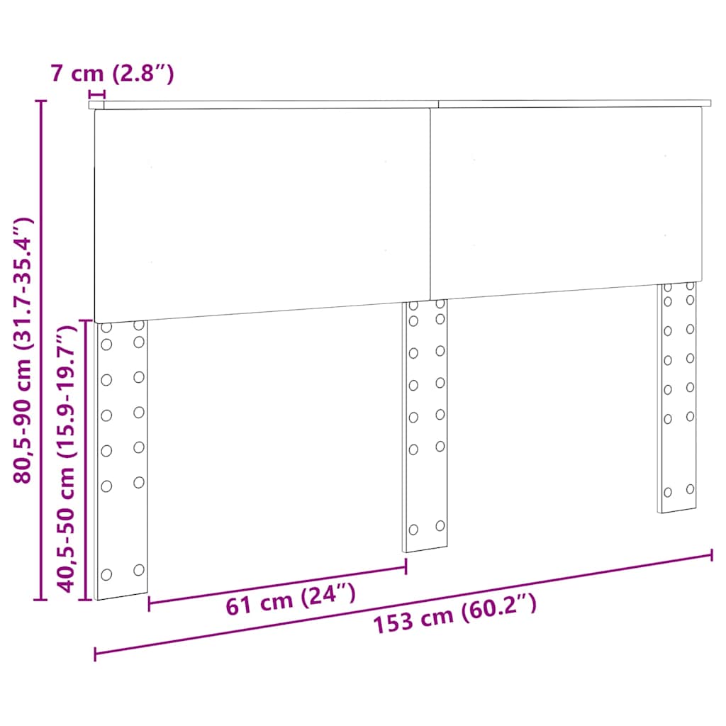 vidaXL Κεφαλάρι με κεφαλάρι Λαμπερό Λευκό 150 cm Επεξεργασμένο ξύλο