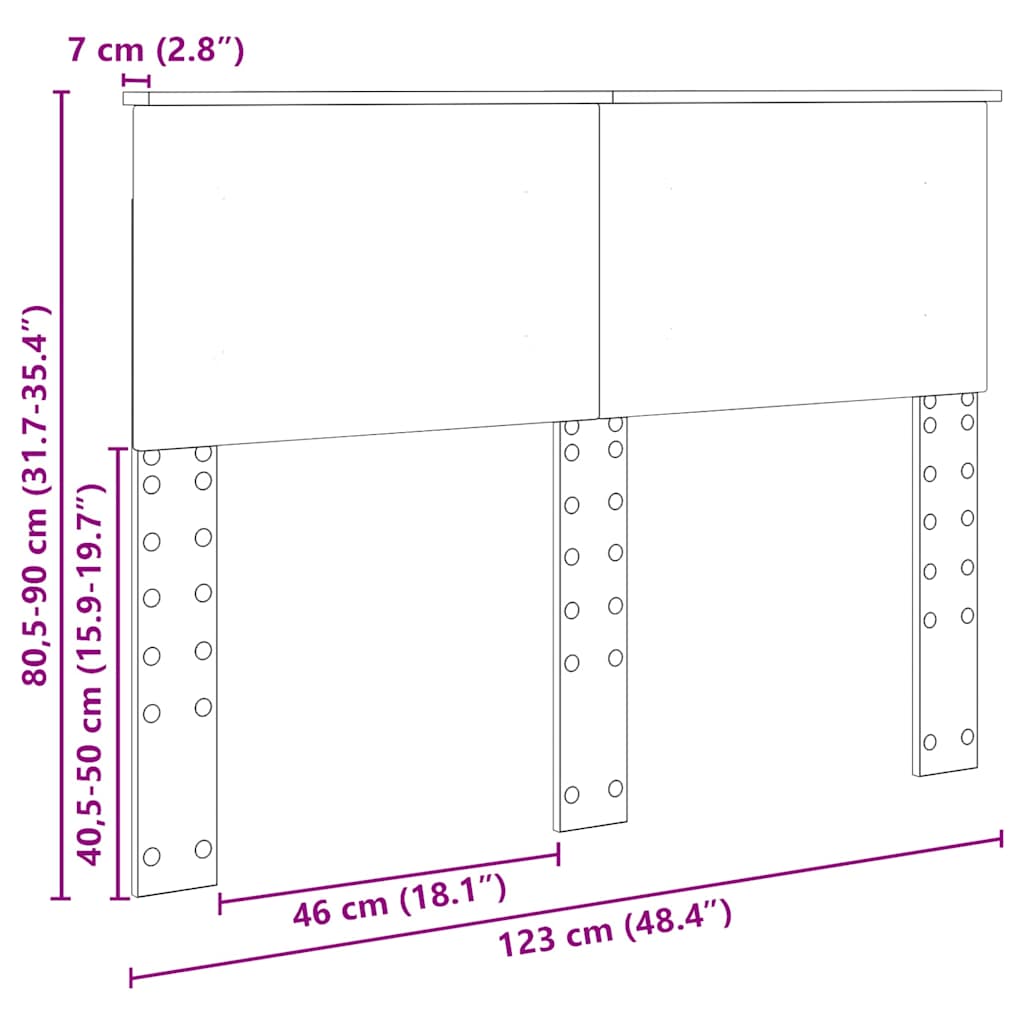 vidaXL Κεφαλάρι με κεφαλάρι Λευκό 120 cm Επεξεργασμένο ξύλο