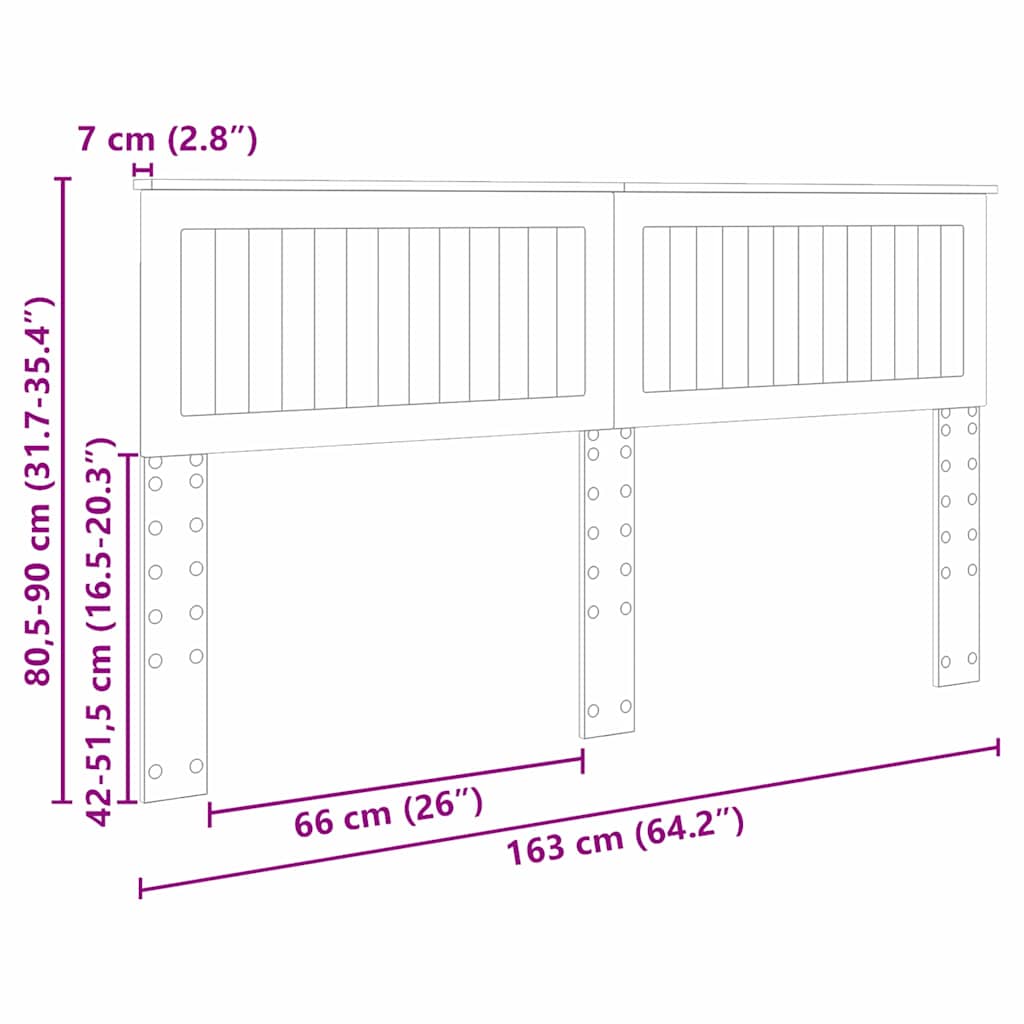 vidaXL Κεφαλάρι με κεφαλάρι Δρύς Sonoma 160 cm Επεξεργασμένο ξύλο