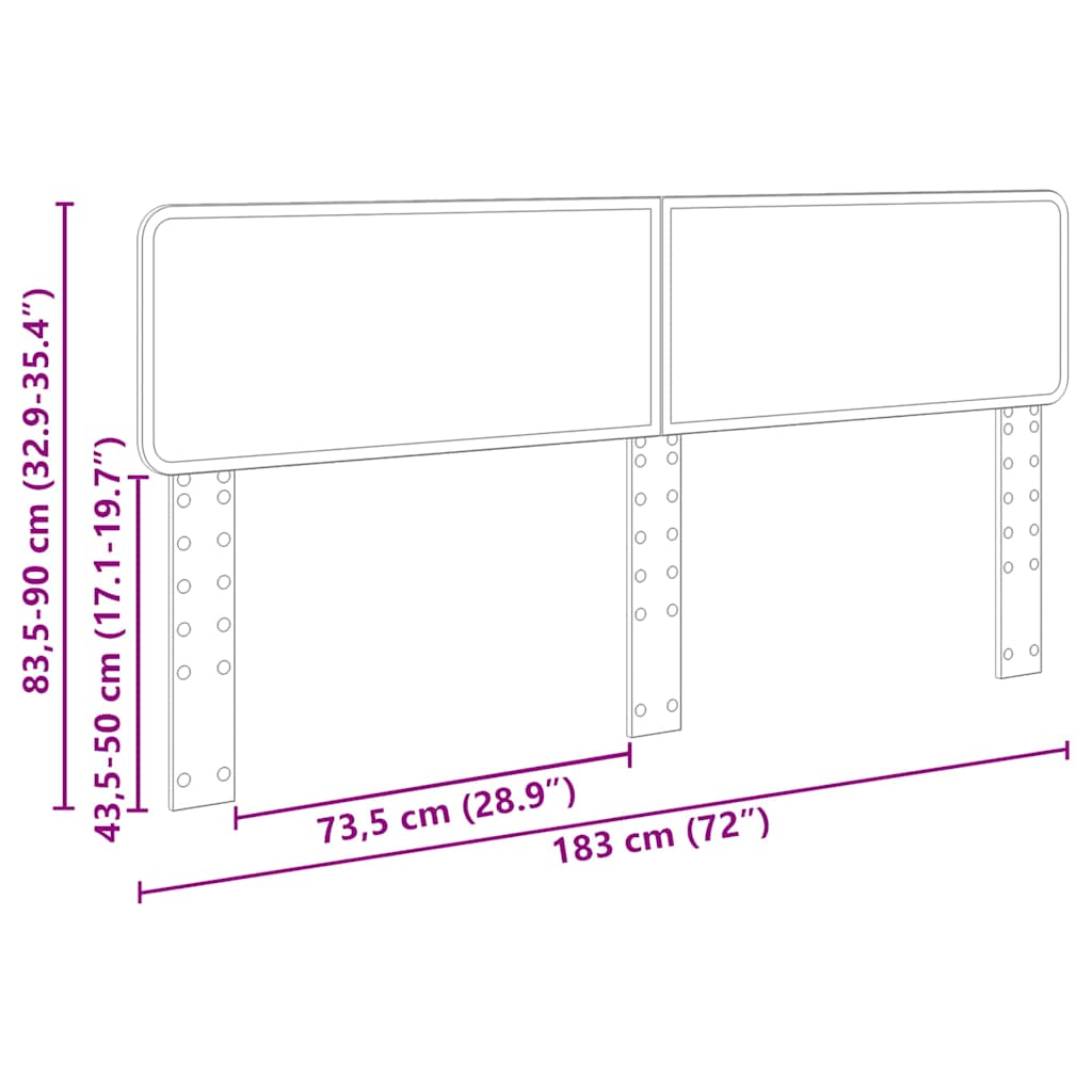 vidaXL Κεφαλάρι με κεφαλάρι Καπνιστό Δρύς 180 cm Επεξεργασμένο ξύλο