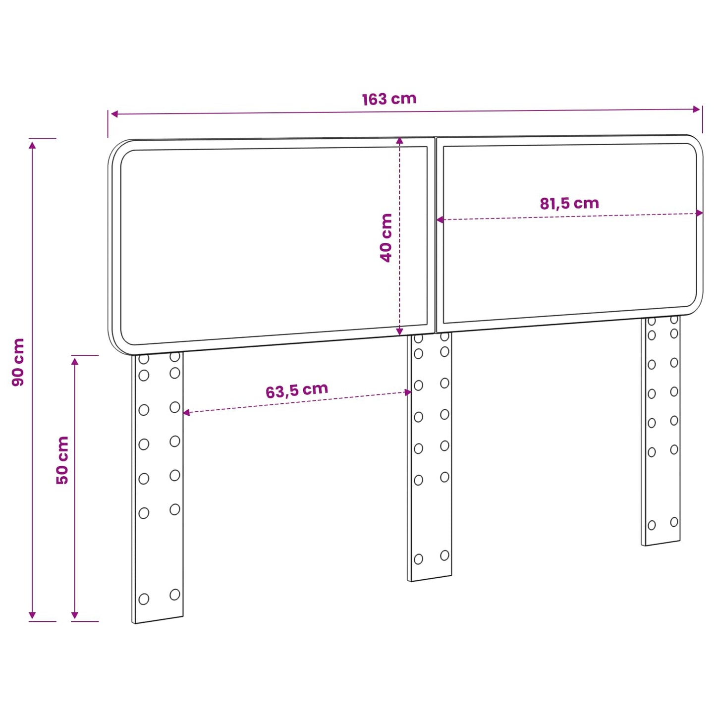 vidaXL Κεφαλάρι με κεφαλάρι Artisan Oak 160 cm Επεξεργασμένο ξύλο