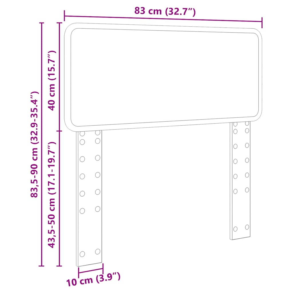 vidaXL Κεφαλάρι με κεφαλάρι Artisan Oak 80 cm Επεξεργασμένο ξύλο