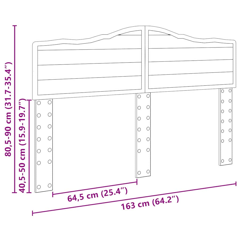vidaXL Κεφαλάρι με κεφαλάρι Artisan Oak 160 cm Επεξεργασμένο ξύλο