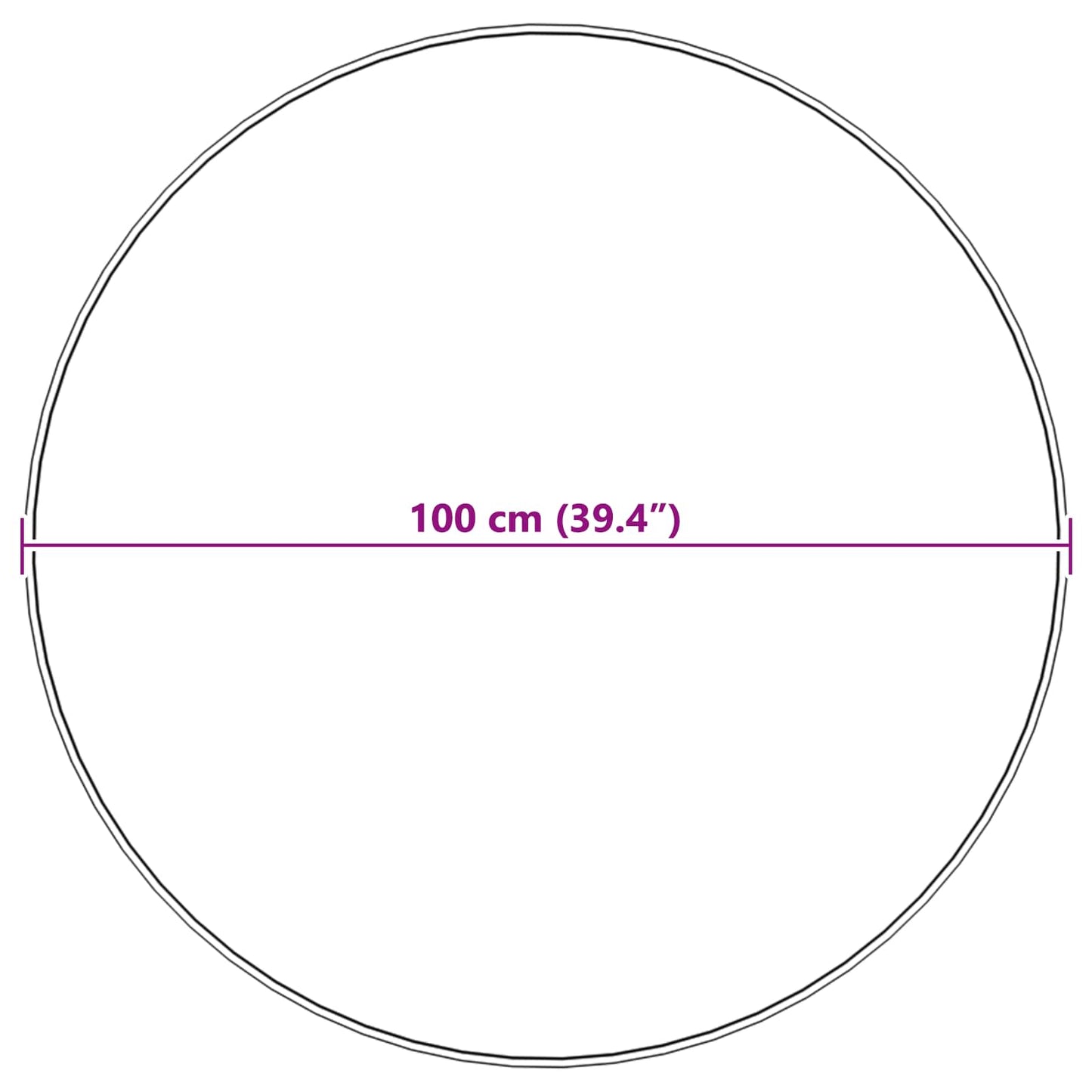 vidaXL Ψεύτικο Δέρμα Προβάτου Χαλί Tafalla Μαύρο Ø 100 εκ Πολυεστέρας