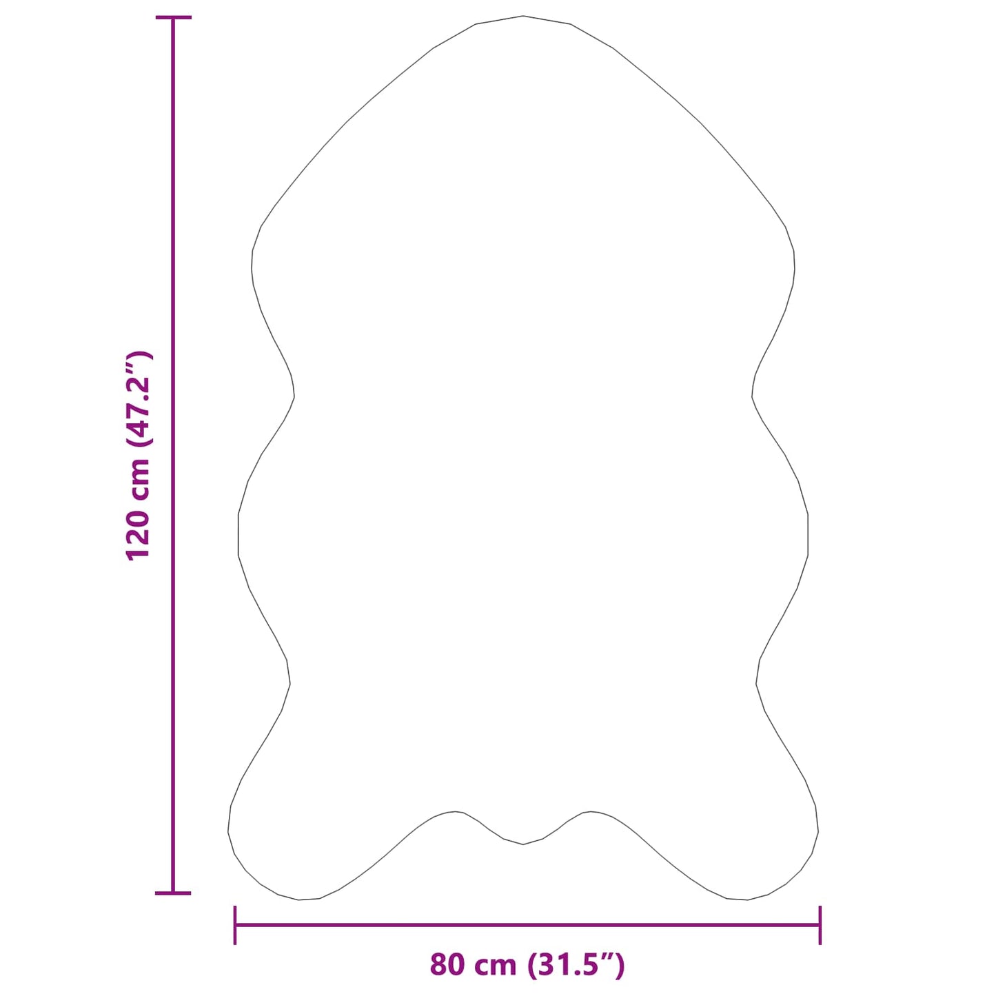 vidaXL Ψεύτικο Δέρμα Προβάτου Χαλί Tafalla Ανθρακί 80 x 120 cm