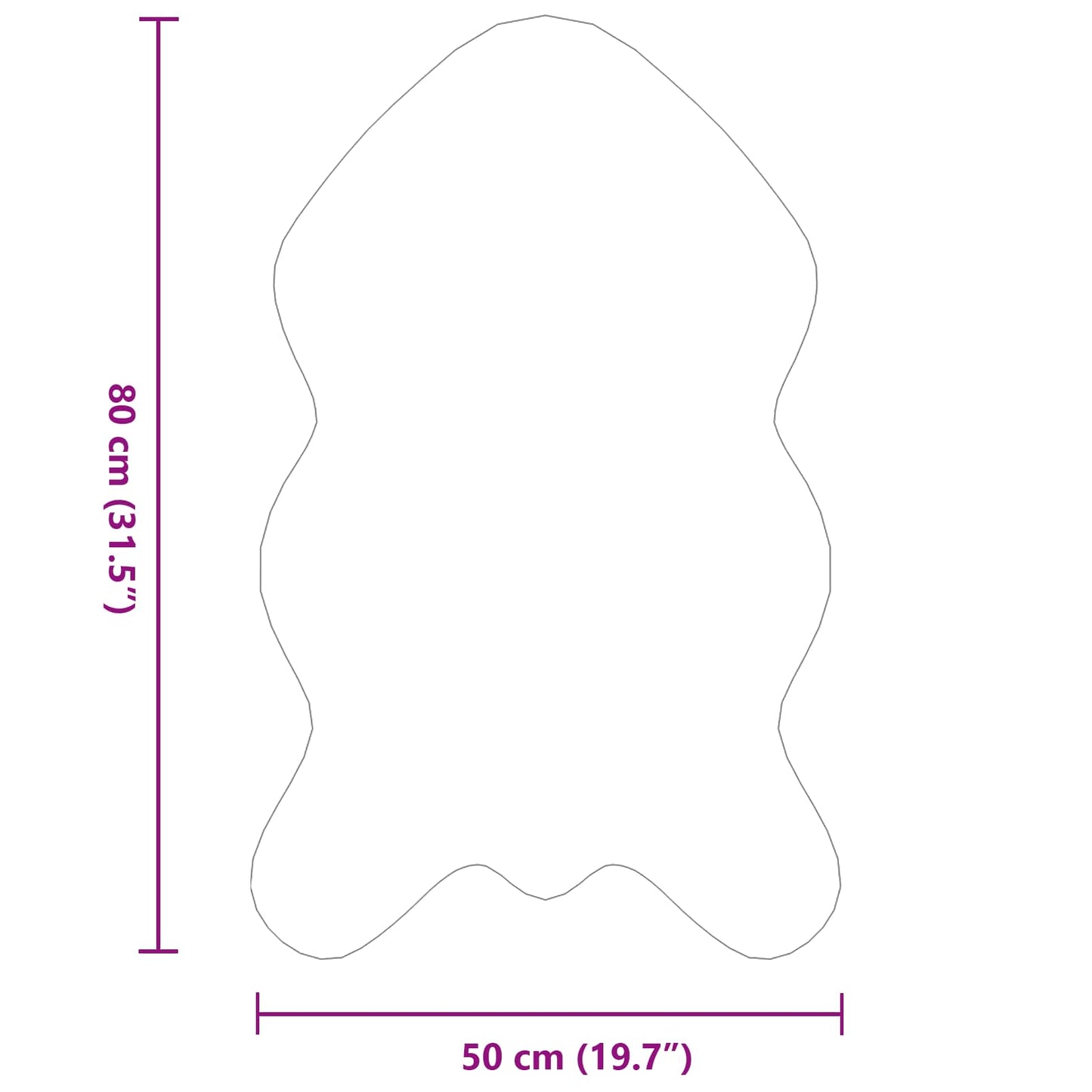 vidaXL Χαλιά Ψεύτικου Κουνελιού Olite Γκρι 50 x 80 cm Πολυεστέρας