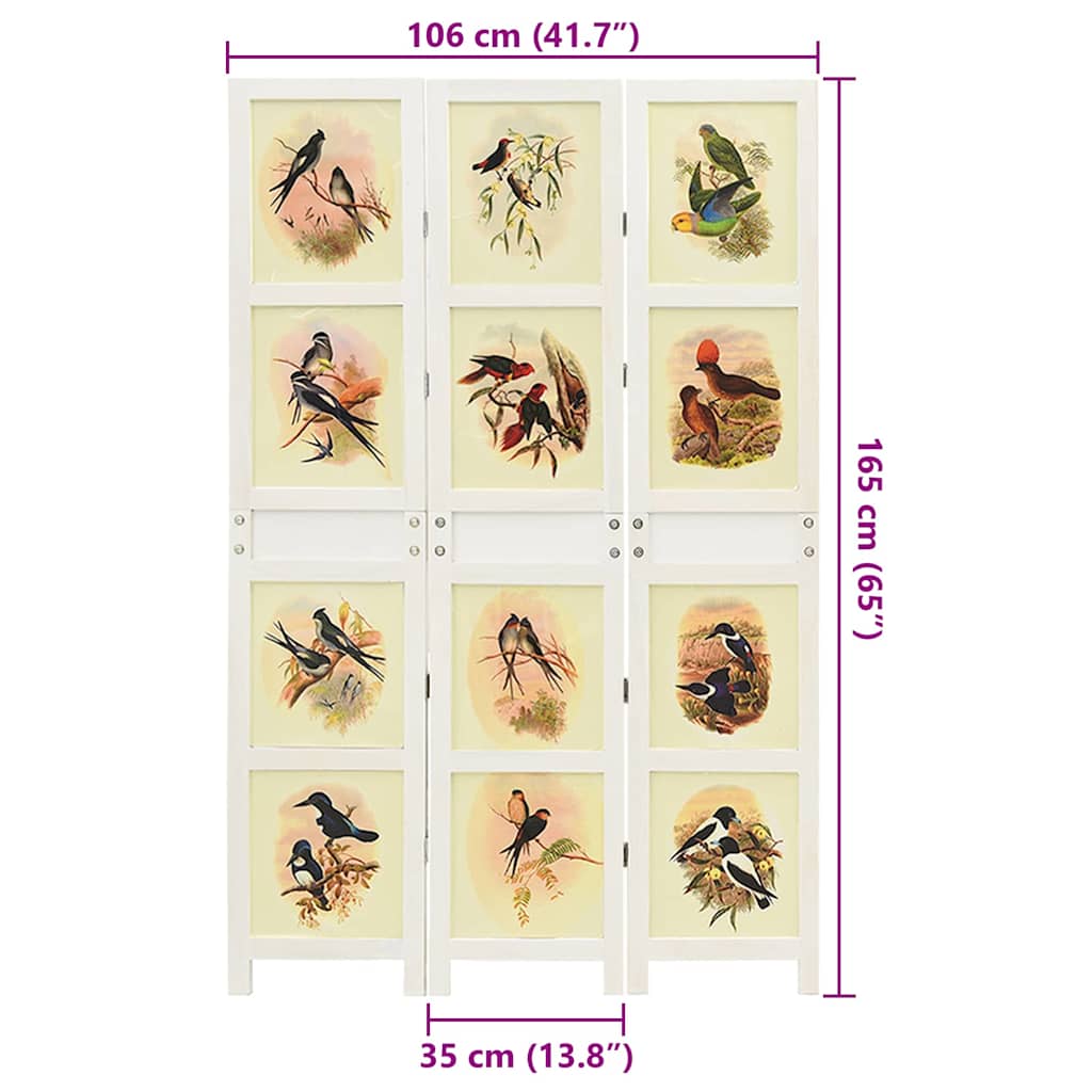 vidaXL Ρομδιβίδερ Πάνελ Λευκό 106 x 165 εκ. MDF