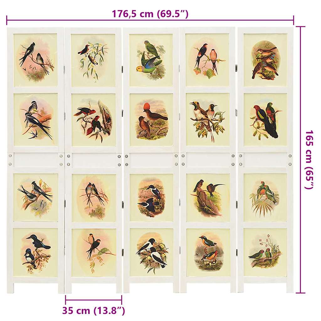 vidaXL Ρομδιβίδερ Πάνελ Λευκό 176,5 x 165 εκ. MDF