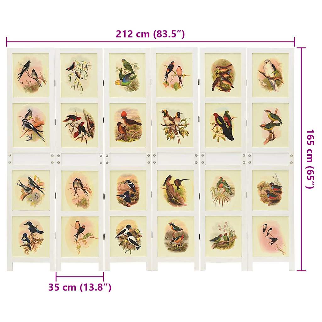 vidaXL Ρομδιβίδερ Πάνελ Λευκό 212 x 165 εκ. MDF