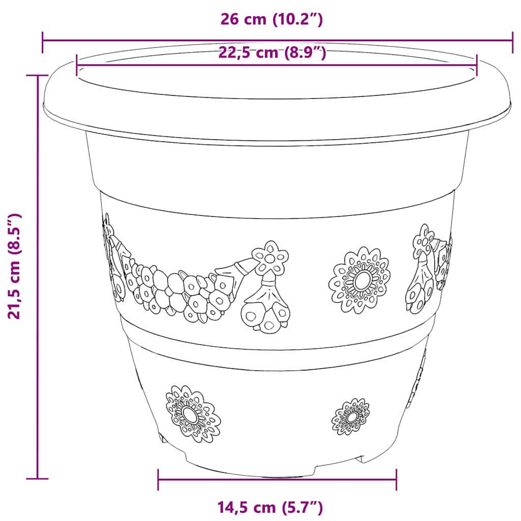 vidaXL Στρογγυλή Γλάστρα Λουλουδιών 24 pcs Κεραμιδί Ø 26 x 21.5 εκ.