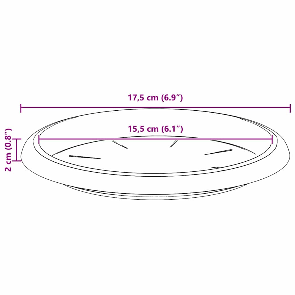vidaXL Στρογγυλός Δίσκος Λουλουδιών 6 pcs Κεραμιδί Ø 17,5 x 2 εκ