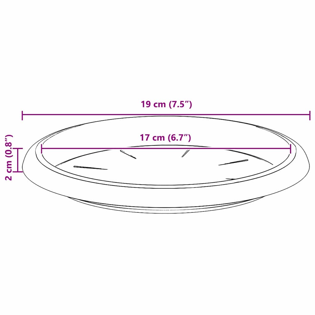 vidaXL Στρογγυλός Δίσκος Λουλουδιών 6 pcs Κεραμιδί Ø 19 x 2 εκ