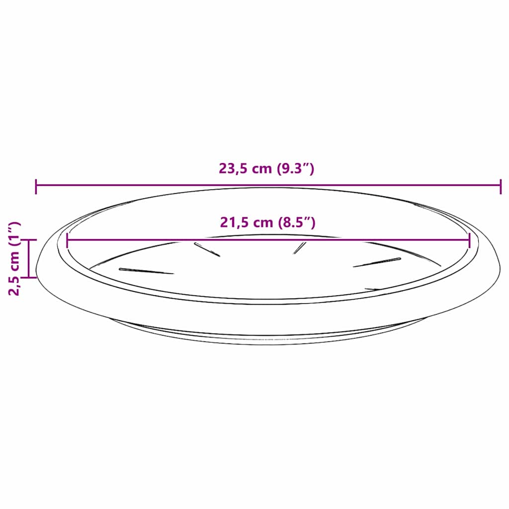 vidaXL Στρογγυλός Δίσκος Λουλουδιών 6 pcs Μαύρο Ø 14 x 2 εκ Πλαστικό