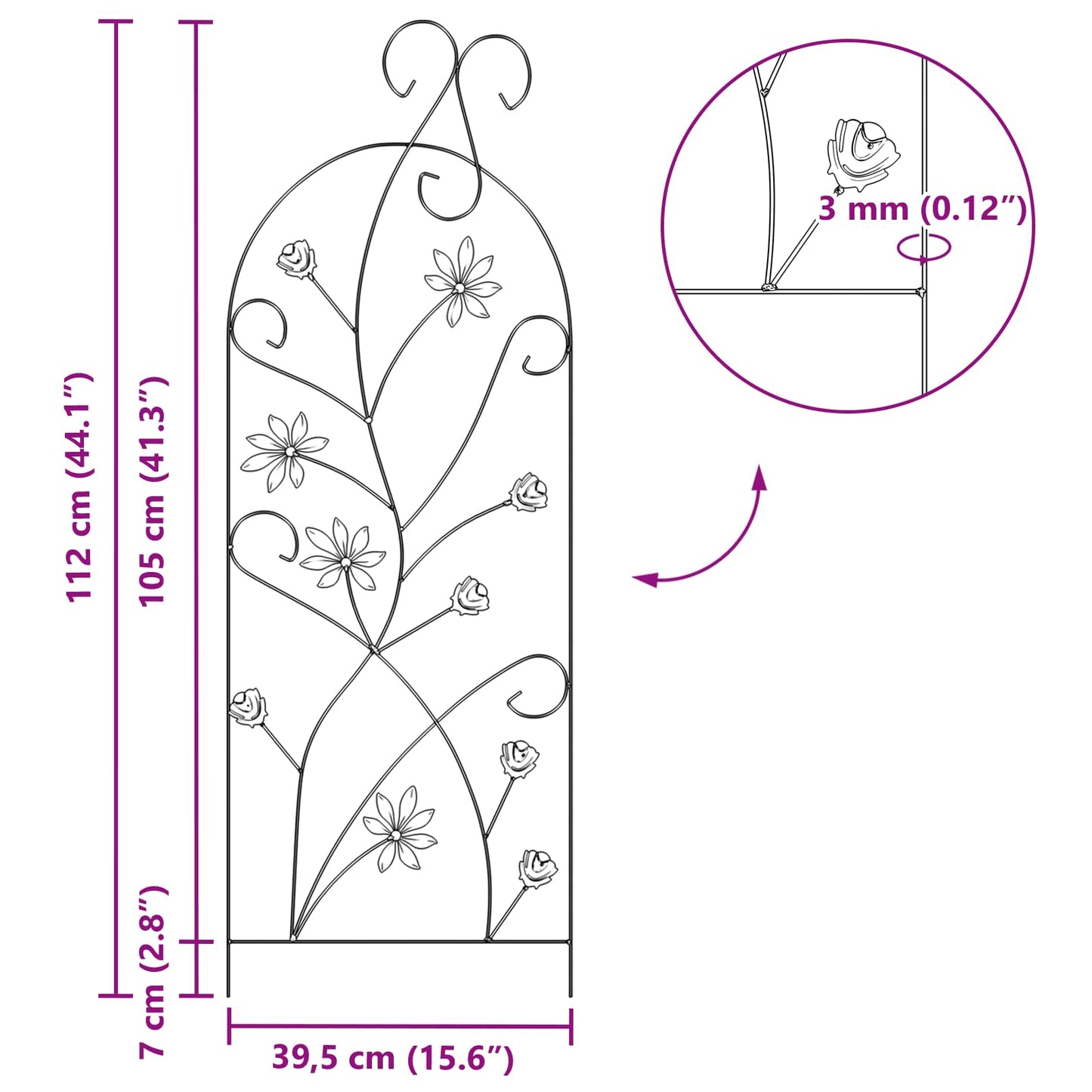 vidaXL Φράχτης Κήπου 3 pcs Πράσινο 112 x 39,5 εκ. Ατσάλι