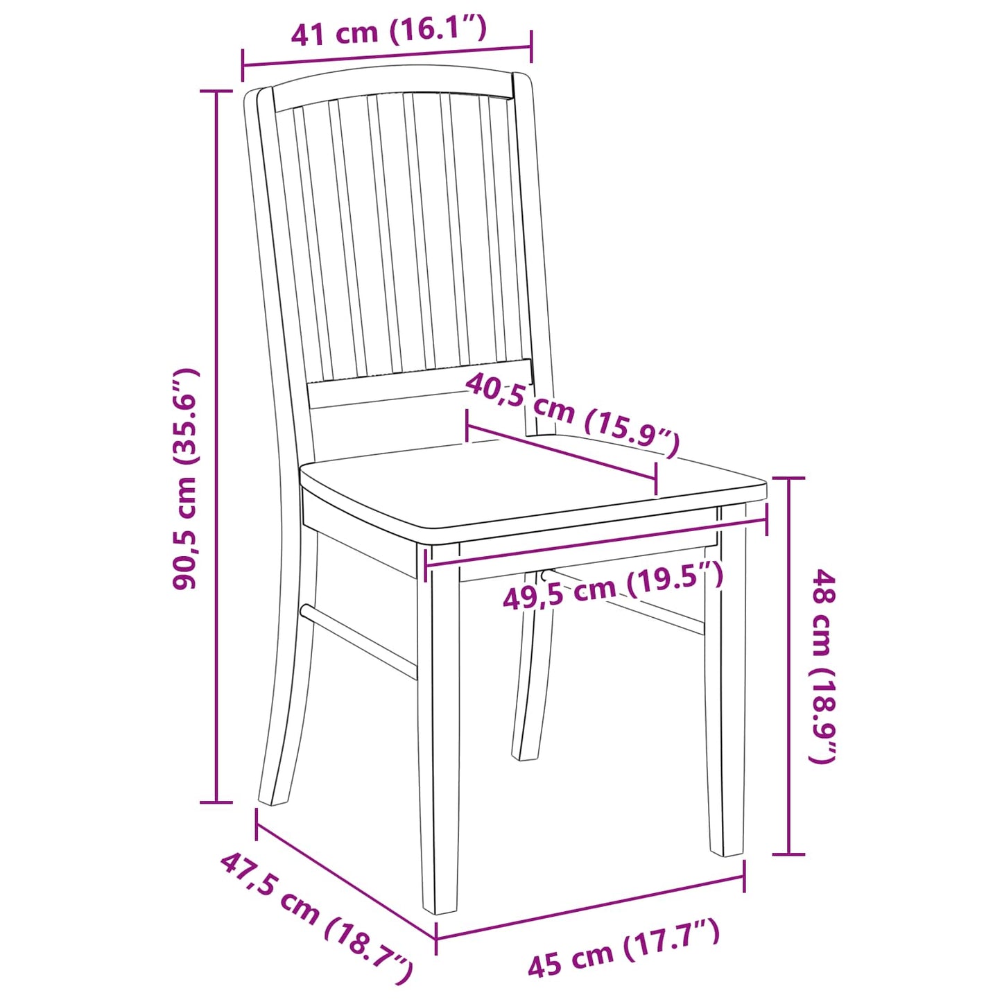vidaXL Καρέκλες φαγητού 2 pcs Φυσικό 50 x 52,5 x 91 εκ