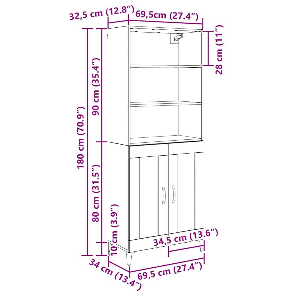 vidaXL Πλαϊνό γραφείο Επιτοίχιο 2 pcs Παλαιό ξύλο Επεξεργασμένο ξύλο