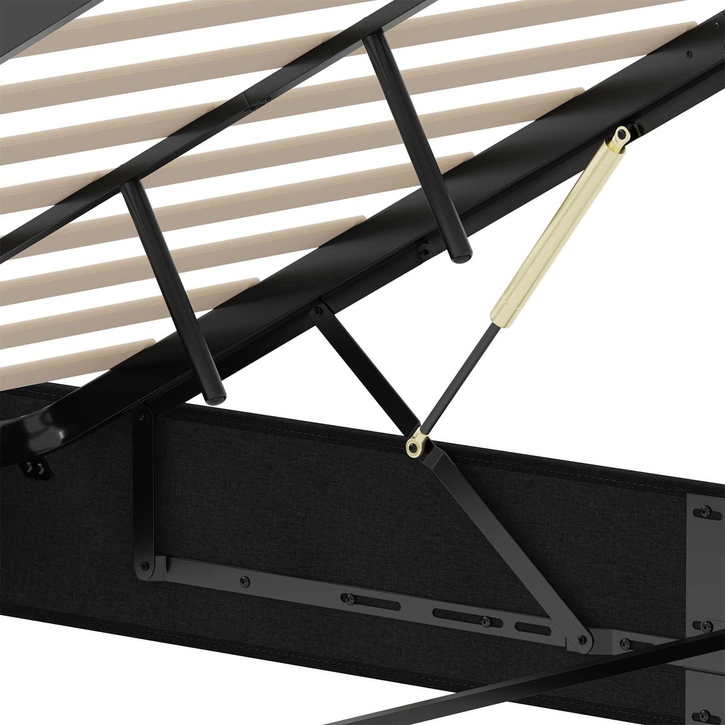vidaXL Κρεβάτι Οθωμανικού Τύπου Μαύρο 153 x 203 cm Ύφασμα
