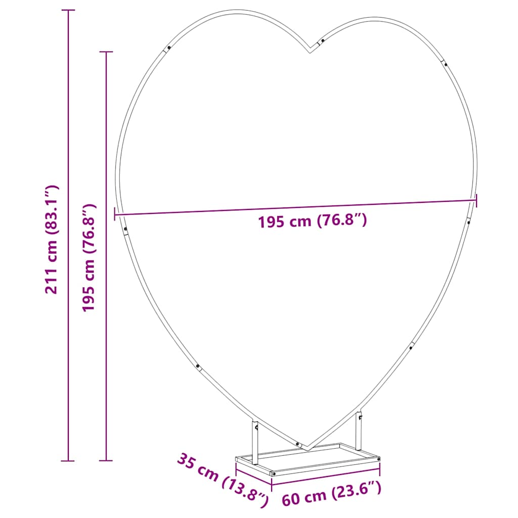 vidaXL Αψίδα Γάμου Λευκό 195 x 35 x 211 εκ Ατσάλι