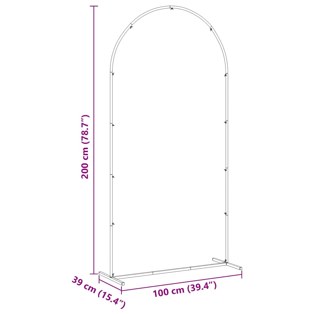 vidaXL Αψίδα Γάμου Χρυσό 100 x 39 x 200 εκ. Ατσάλι