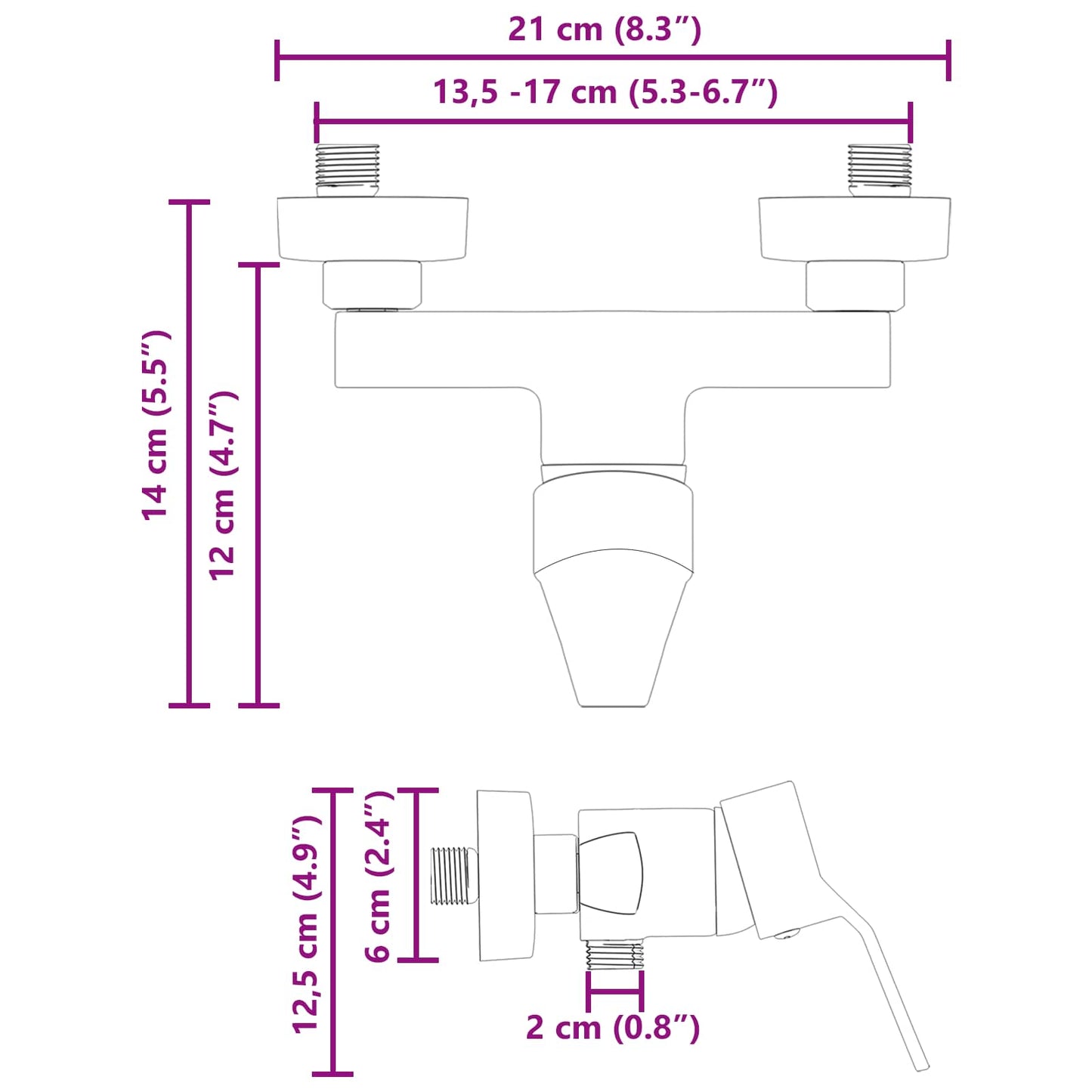 vidaXL Μίξερ ντους Με επίστρωση χρωμίου G 1 / 2 ίντσες Ορείχαλκος
