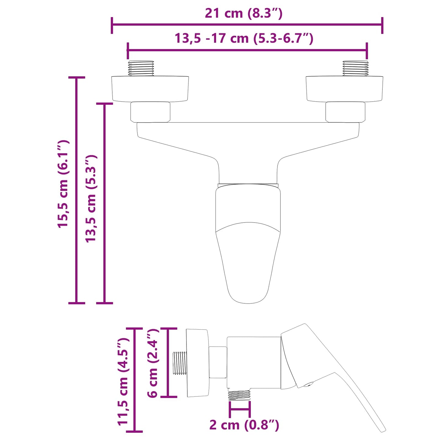 vidaXL Μίξερ ντους Με επίστρωση χρωμίου G 1 / 2 ίντσες