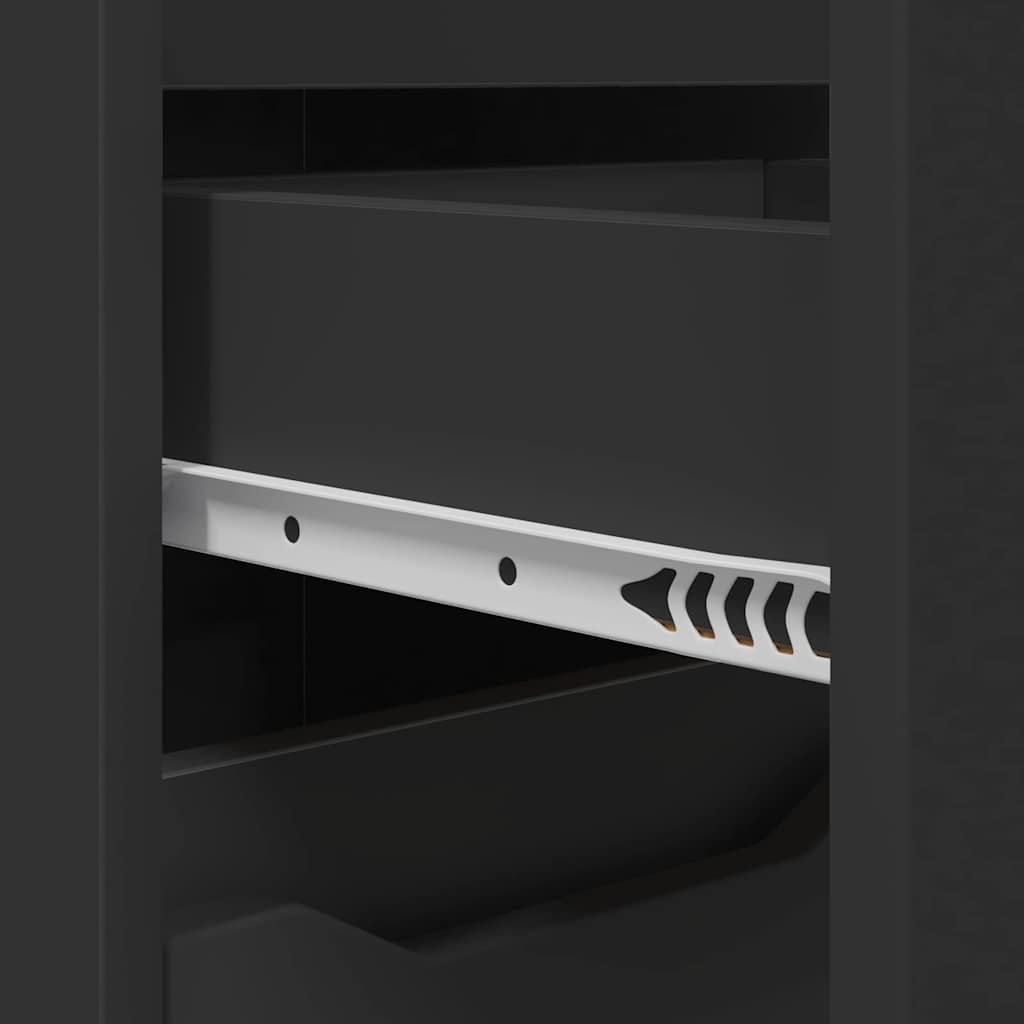 vidaXL Σετ Επίπλων Μπάνιου με συρτάρι 3 pcs Μαύρο Επεξεργασμένο ξύλο