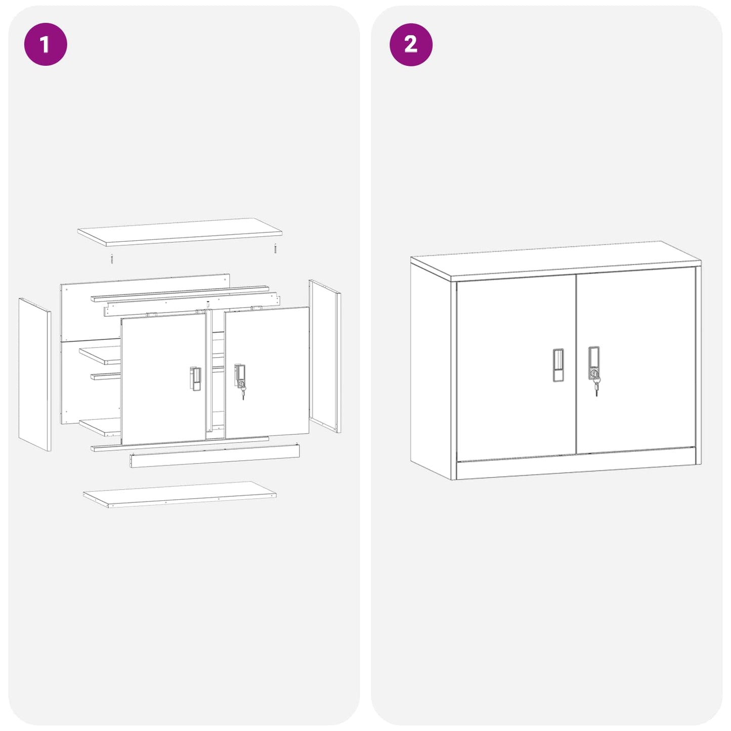 vidaXL Ντουλάπι αποθήκευσης Λευκός 90 x 40 x 70 cm Ατσάλι