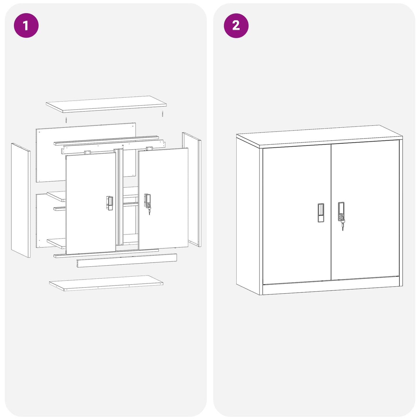vidaXL Ντουλάπι αποθήκευσης Μαύρο 90 x 40 x 90 cm Ατσάλι