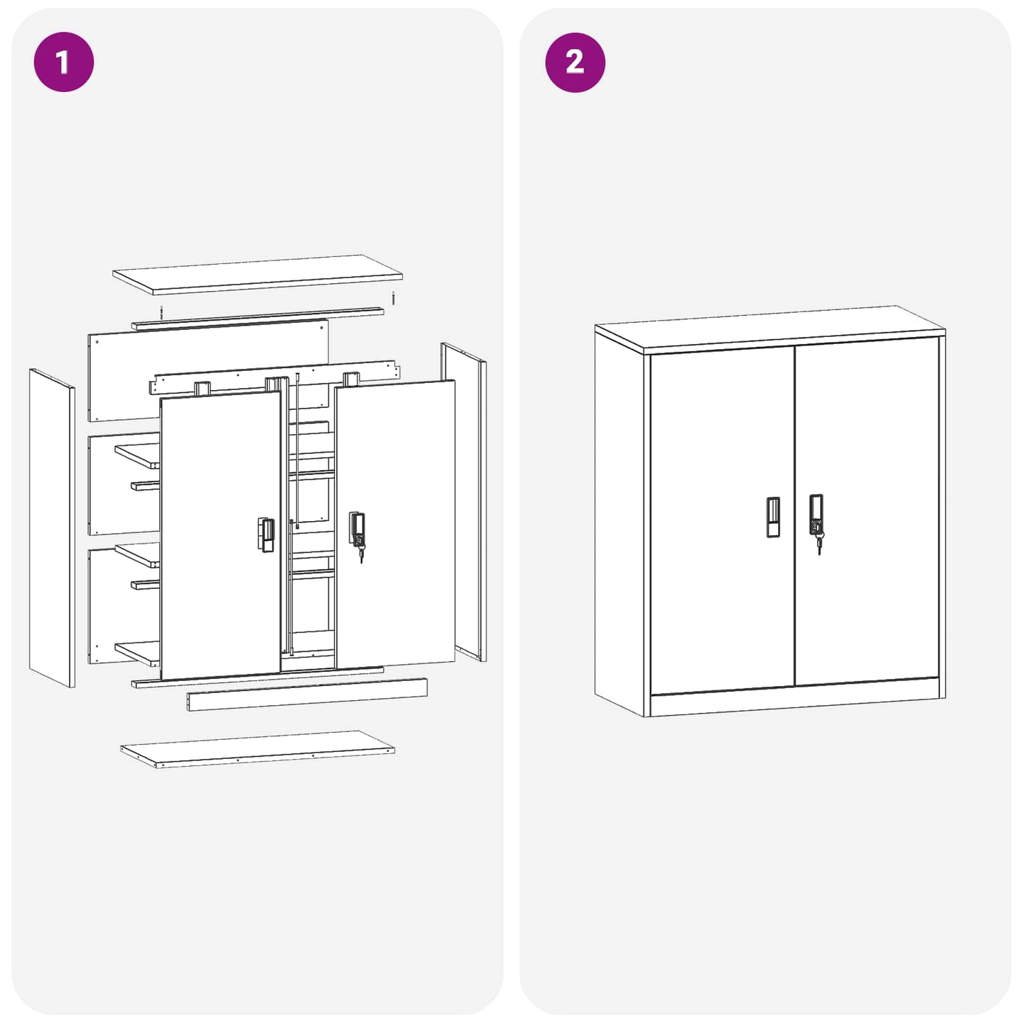 vidaXL Ντουλάπι αποθήκευσης Λευκός 90 x 40 x 105 cm Ατσάλι