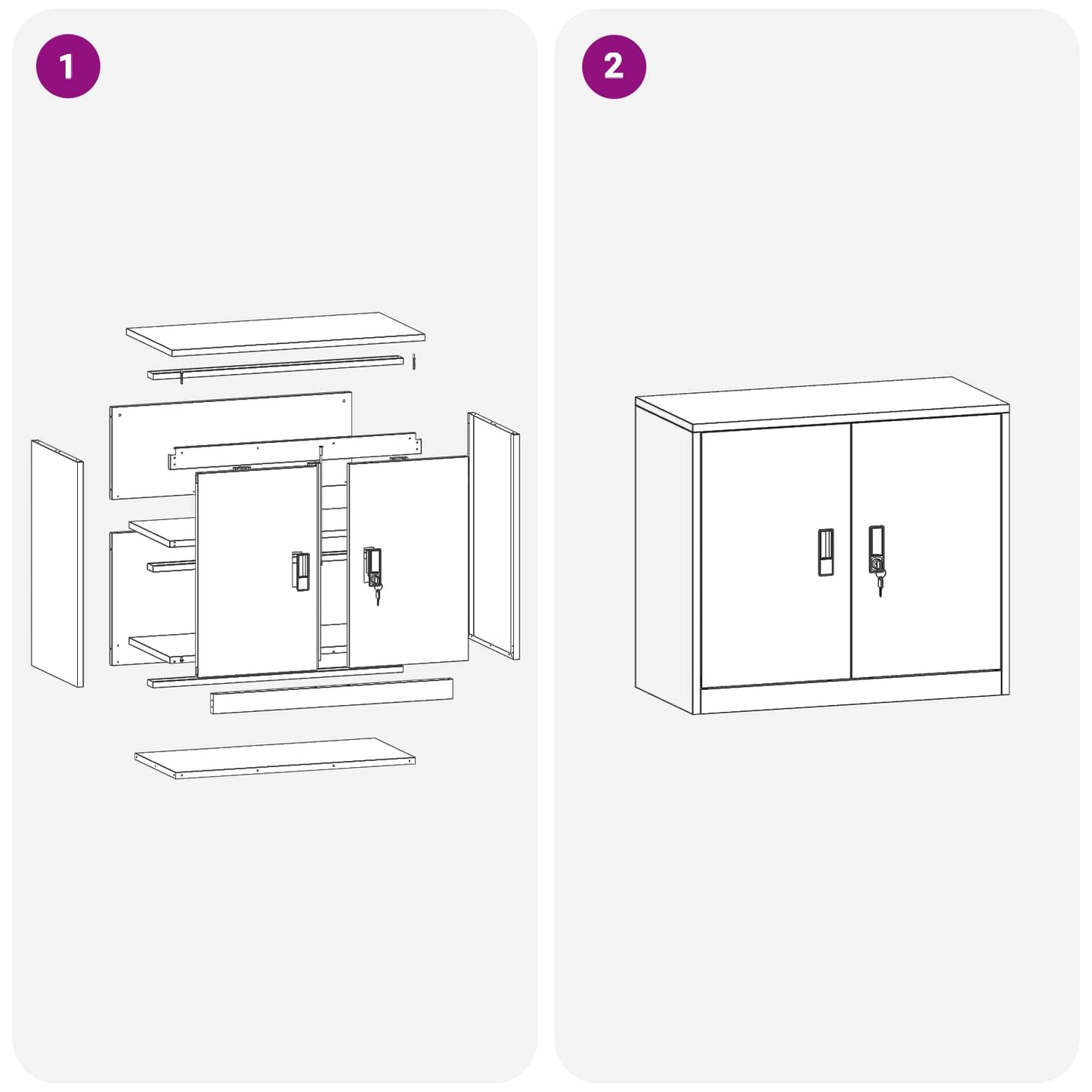 vidaXL Ντουλάπι αποθήκευσης Ροζ 80 x 40 x 70 εκ Ατσάλι