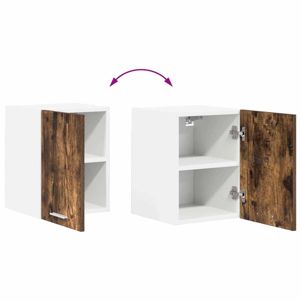 vidaXL Κρεμαστό ντουλάπι με αποθήκευση 2 pcs Καπνιστός Δρυς και Λευκό