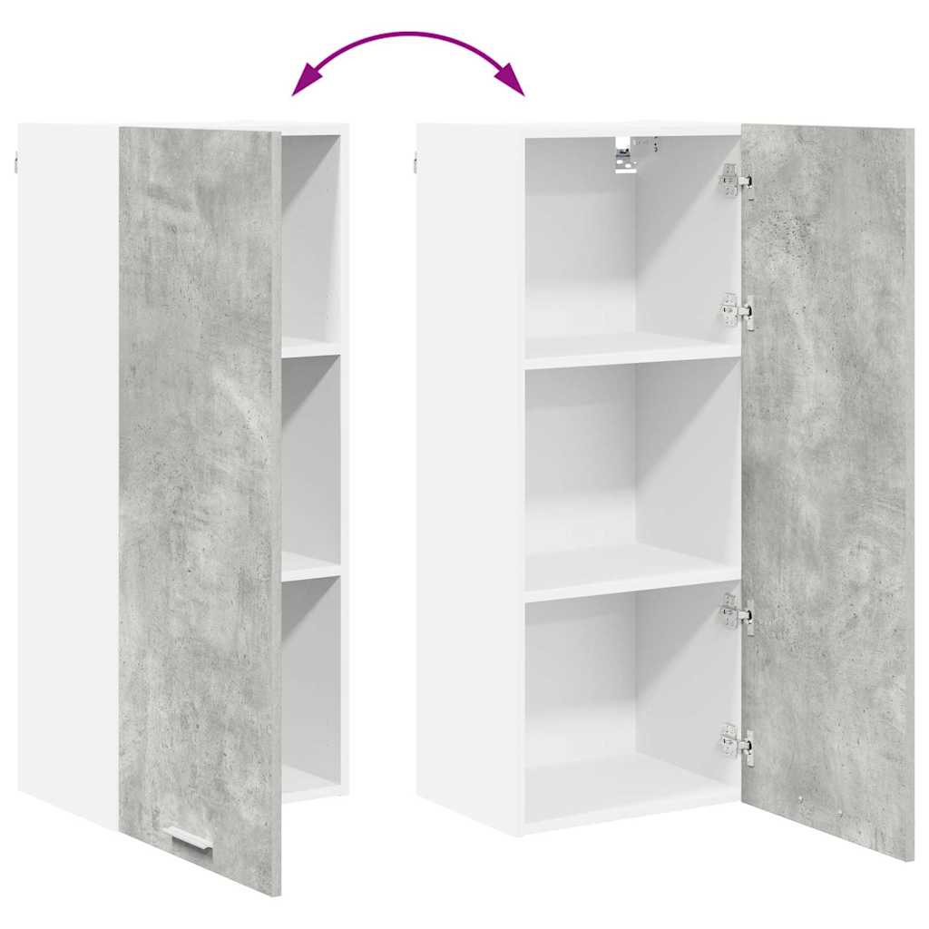 vidaXL Κρεμαστό ντουλάπι με ράφι Riga Σκυρόδεμα Γκρι 40 x 31 x 100 εκ.