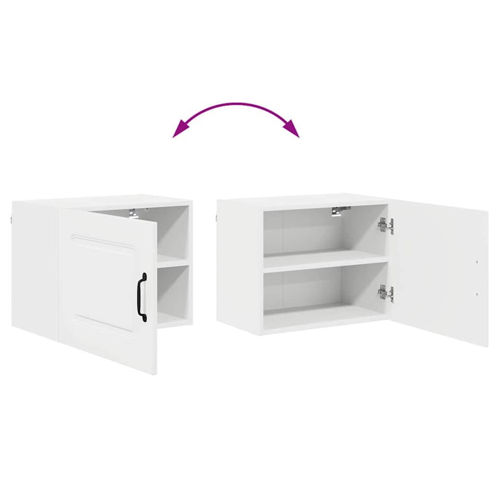 vidaXL Κρεμαστό ντουλάπι κουζίνας με ράφι Υψηλής γυαλάδας λευκό