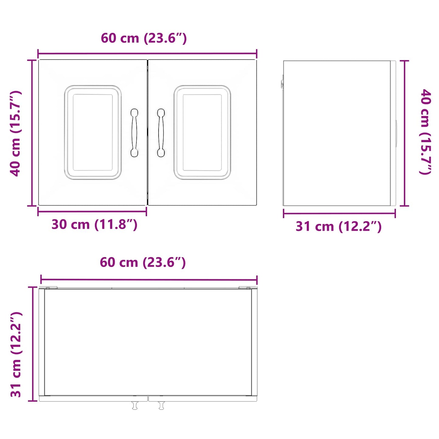 vidaXL Πάνελ πλυντηρίου πιάτων Kalmar Παλιό ξύλο 60 x 31 x 40 εκ