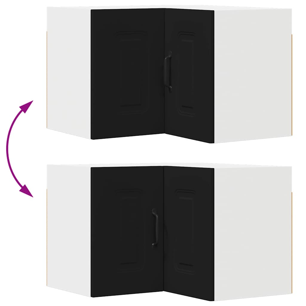 vidaXL Κρεμαστό ντουλάπι κουζίνας με ράφι Μαύρο 57 x 57 x 40 εκ.