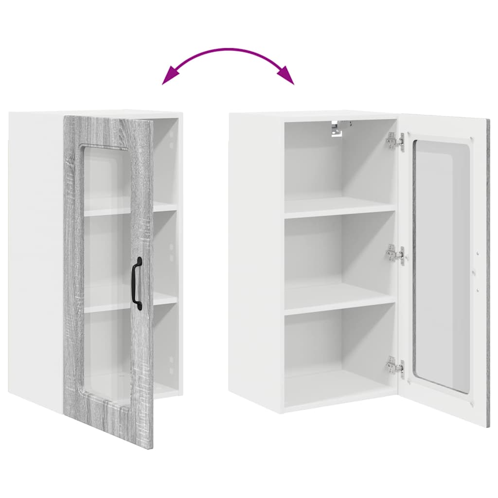 vidaXL Κρεμαστό ντουλάπι κουζίνας Γκρίζο Σονομα 40 x 31 x 80 εκ.