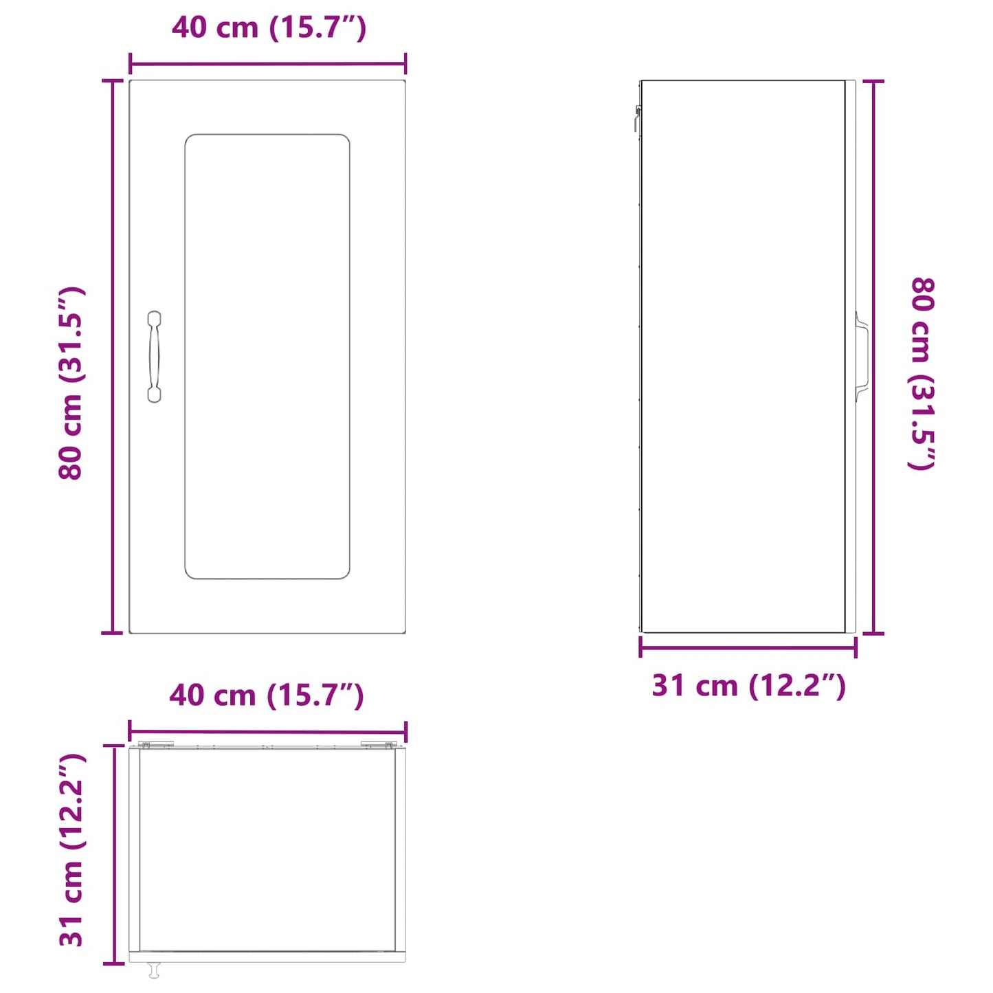vidaXL Πάνελ πλυντηρίου πιάτων Kalmar Παλιό ξύλο 40 x 31 x 80 εκ.