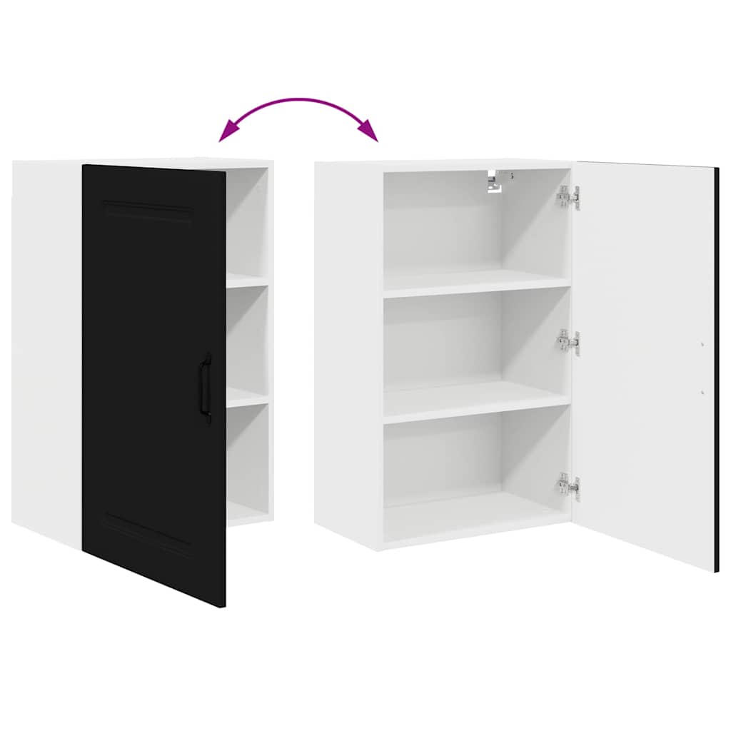 vidaXL Κρεμαστό ντουλάπι κουζίνας με ράφι Μαύρο 50 x 31 x 80 εκ.