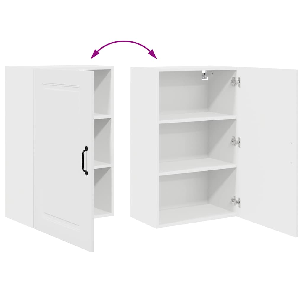 vidaXL Κρεμαστό ντουλάπι κουζίνας με ράφι Υψηλής γυαλάδας λευκό