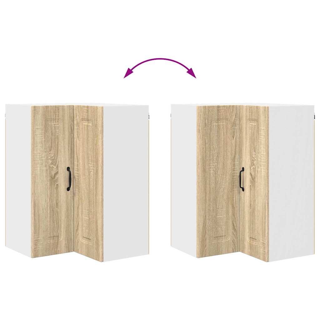 vidaXL Κρεμαστό ντουλάπι κουζίνας με ράφι Δρύς Sonoma 57 x 57 x 80 εκ.