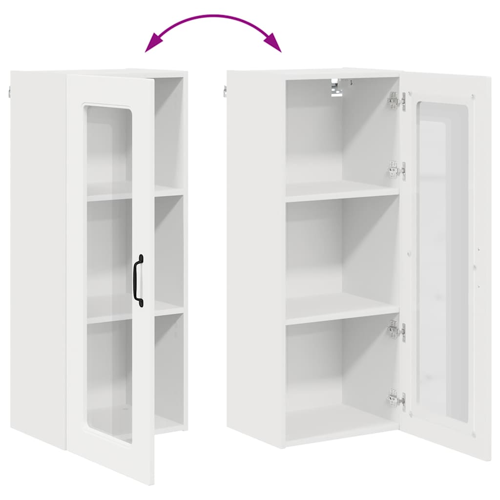 vidaXL Κρεμαστό ντουλάπι κουζίνας με ράφι Λευκό 40 x 31 x 100 εκ.