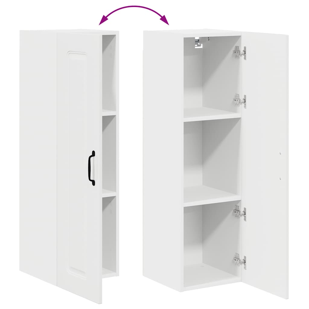 vidaXL Κρεμαστό ντουλάπι κουζίνας με ράφι Υψηλής γυαλάδας λευκό