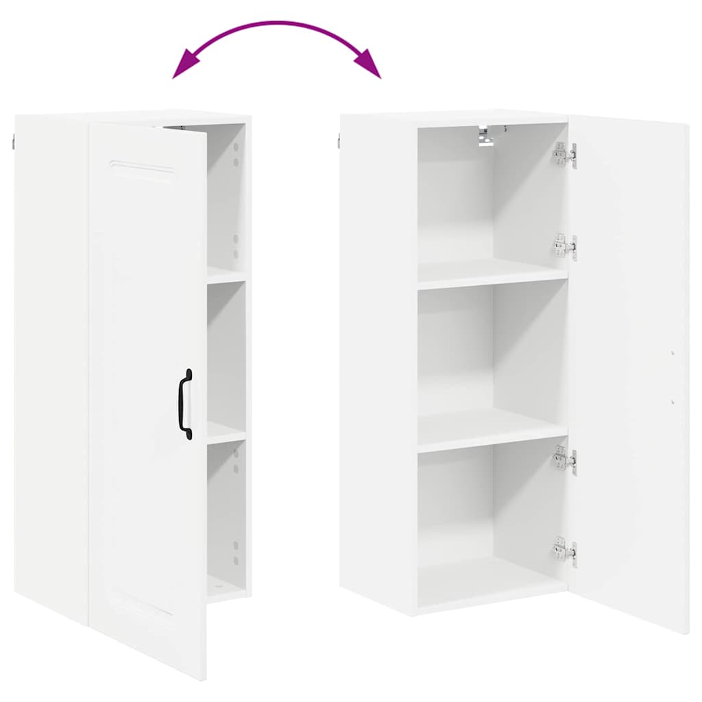 vidaXL Κρεμαστό ντουλάπι κουζίνας με ράφι Υψηλής γυαλάδας λευκό